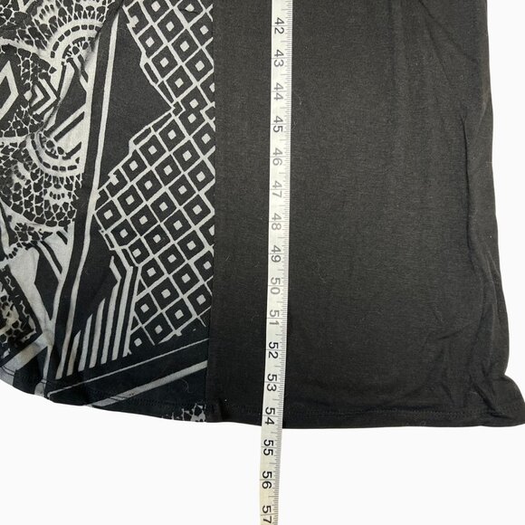 Xhilaration M Goth Grunge Black Maxi Dress Tribal Print Insert 3/4 Sleeves Maxi - Picture 7 of 10